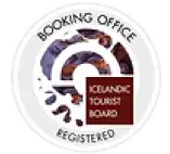 Abzeichen des isländischen Fremdenverkehrsamts für registrierte Büros – zertifiziert lizenzierte Reisedienstleistungen und Tourismuskonformität.