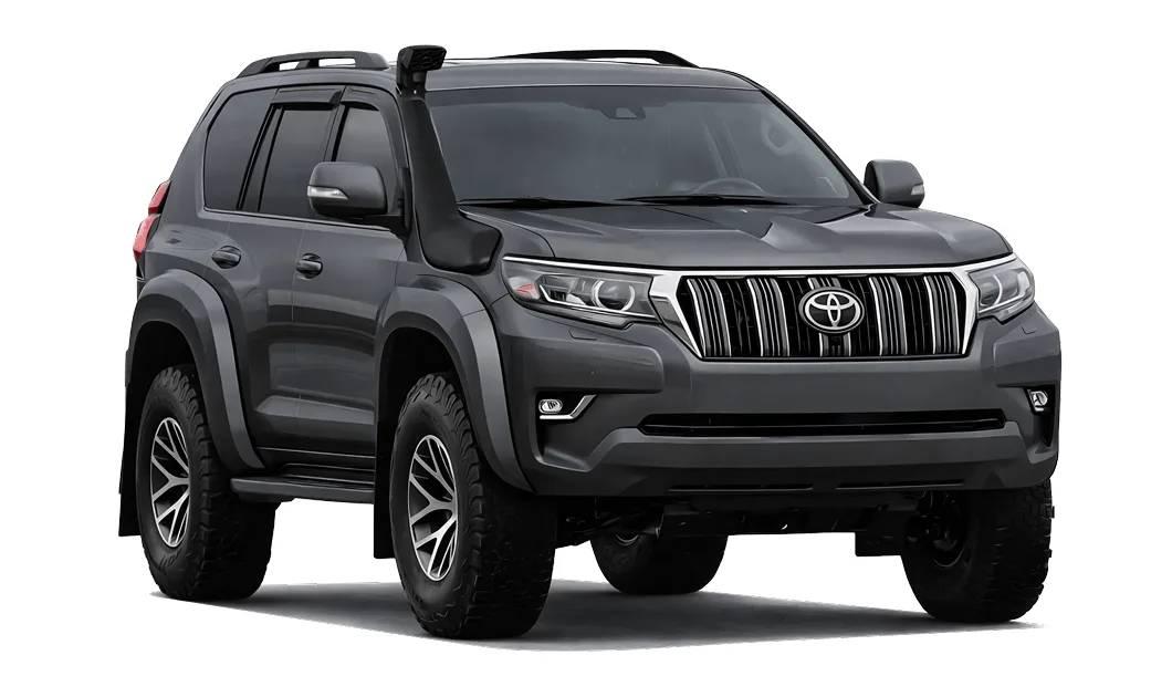 4x4 Modell Toyota Land Cruiser 150 in hellem Grauton, eine zuverlässige Wahl für anspruchsvolle Straßen